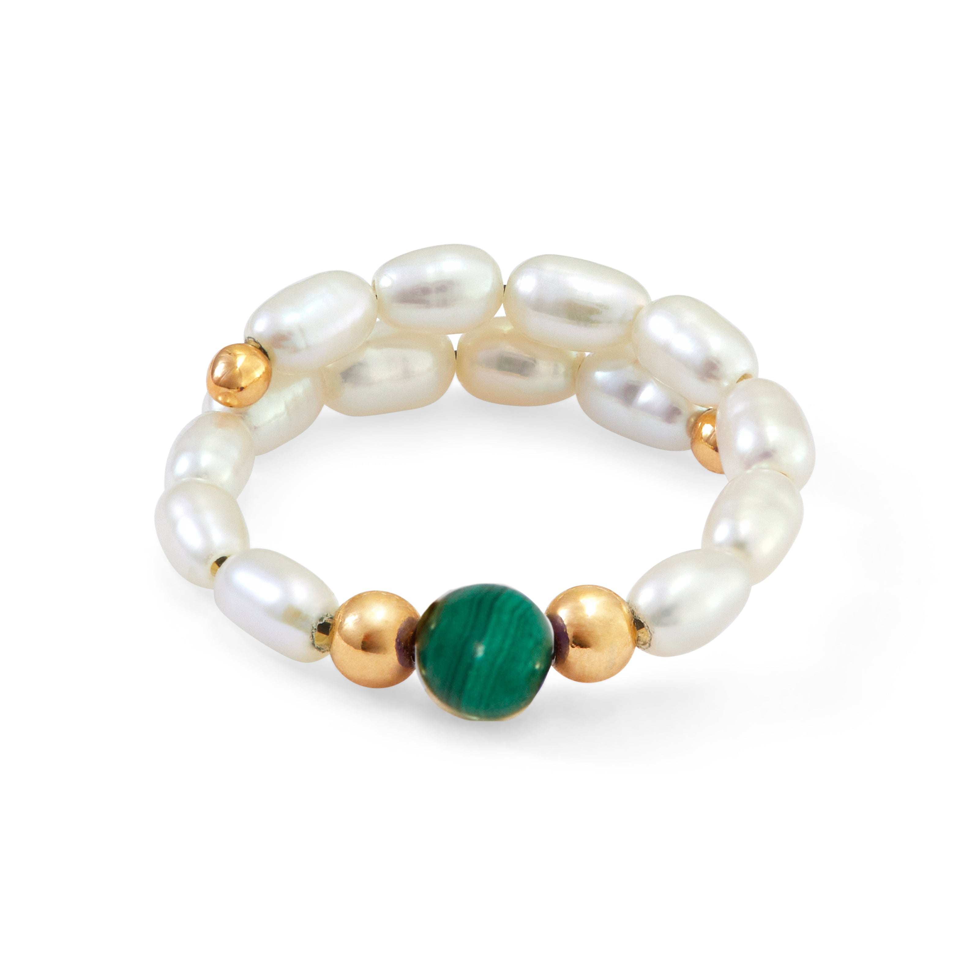 MALACHITE PEARL RING Anissa Kermiche