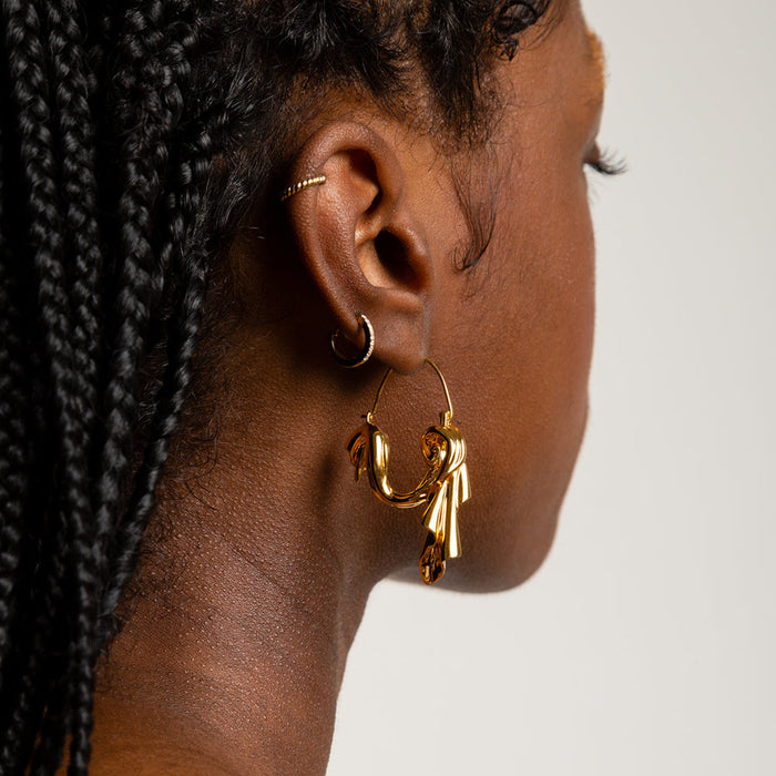 Dangling Drape Earrings (Gold)