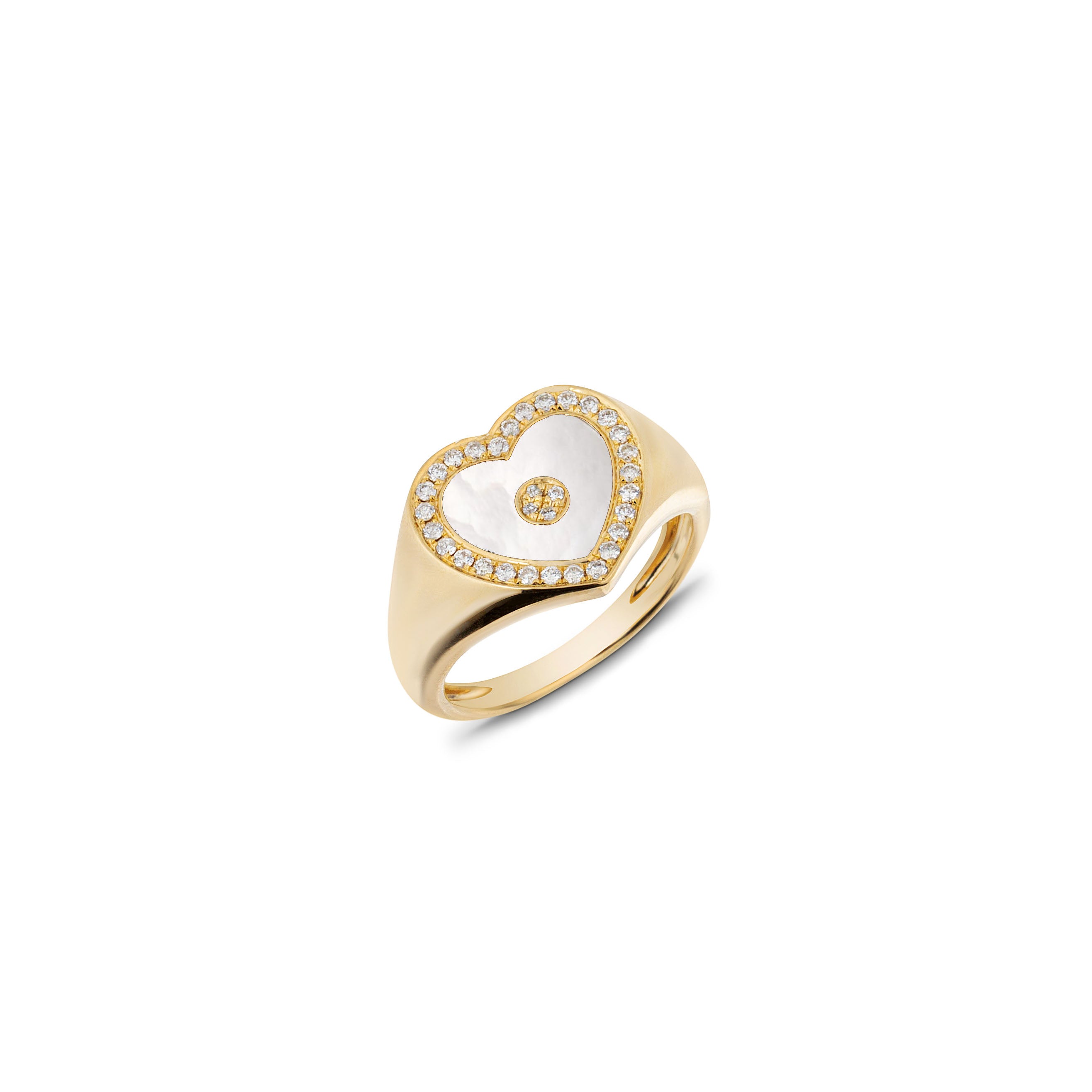 Love Heart Mother of Pearl Signet Ring – Anissa Kermiche