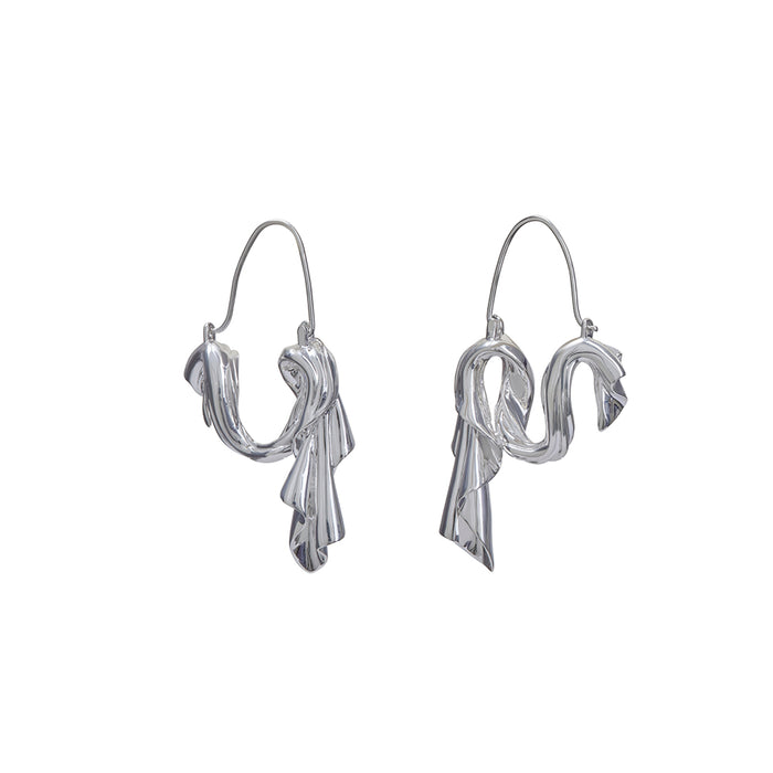 Dangling Drape Earrings (Silver)