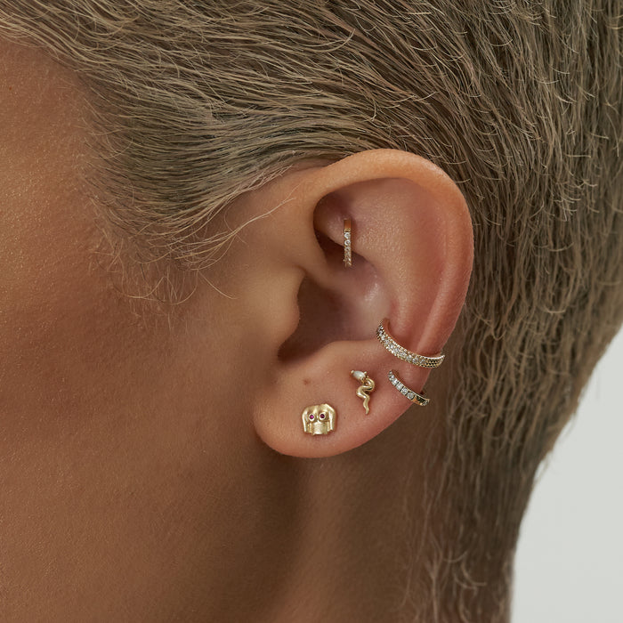 Mini Thick Pavé Hoop Earring 5mm