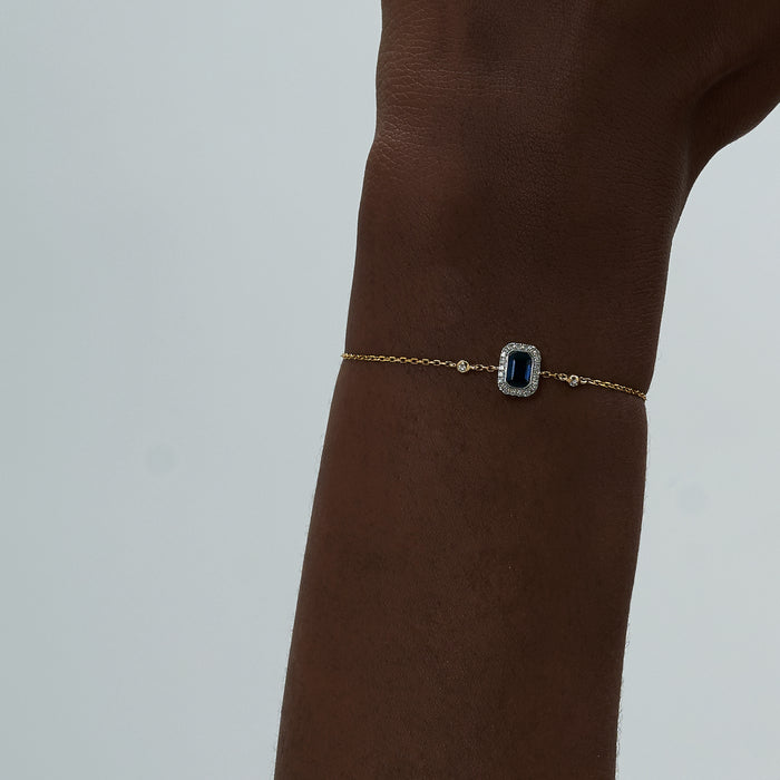 Square Ocean-Blue Sapphire Bracelet